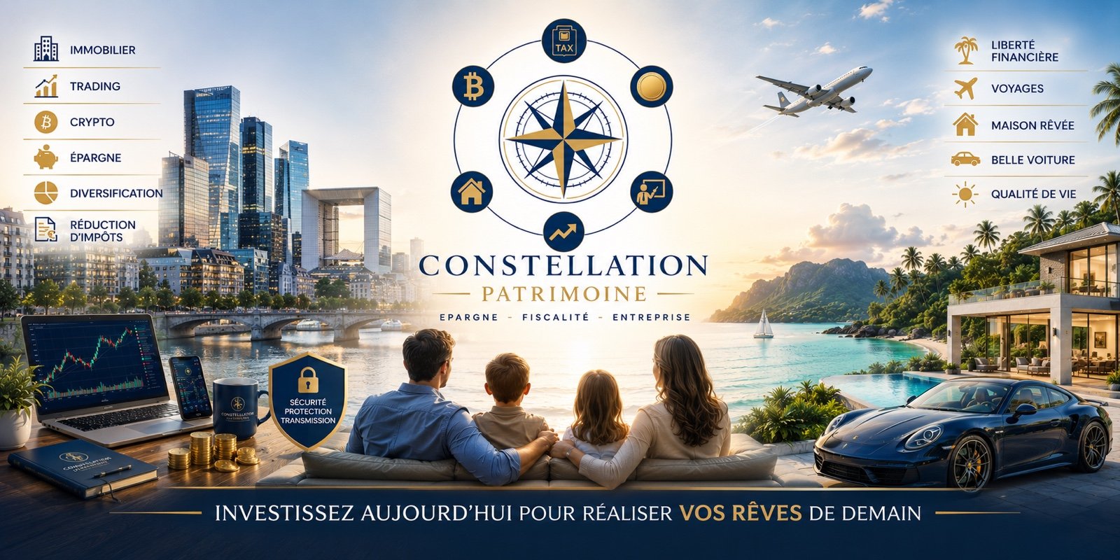 Constellation Patrimoine — Épargne, fiscalité, entreprise. Investissez aujourd'hui pour réaliser vos rêves de demain